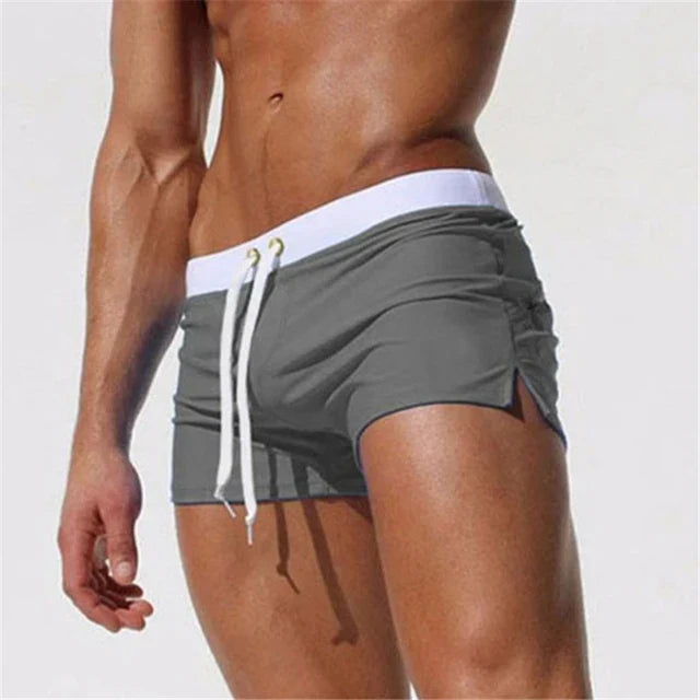 Men's Swim Trunks with Adjustable Drawcord Waist and Quick-Dry Fabric, Side Slits