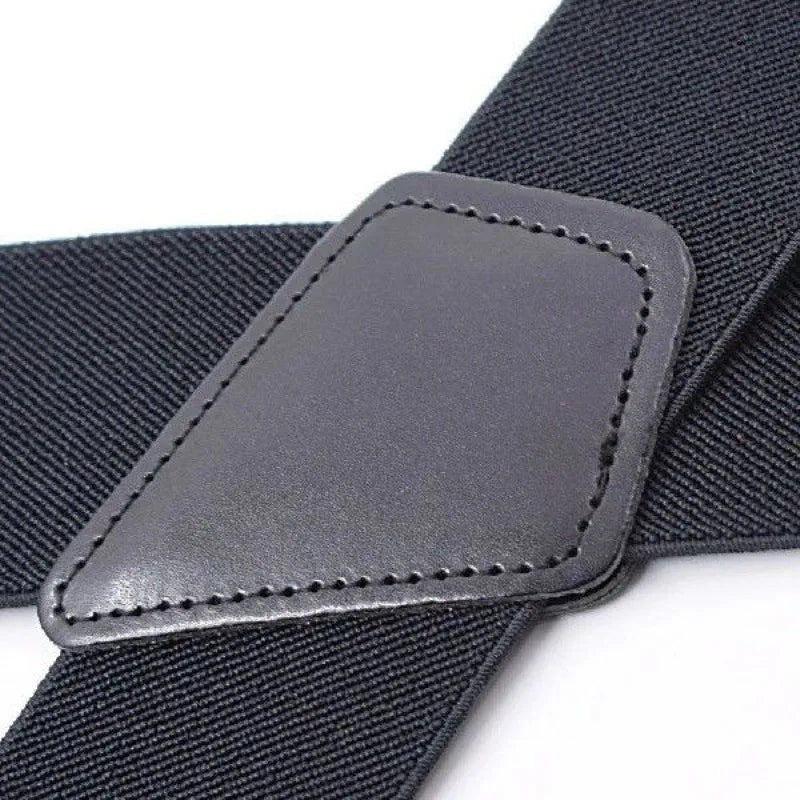 Mens Suspenders with Wide Reinforced Straps and Heavy-Duty Metal Clips, Adjustable Y-Back