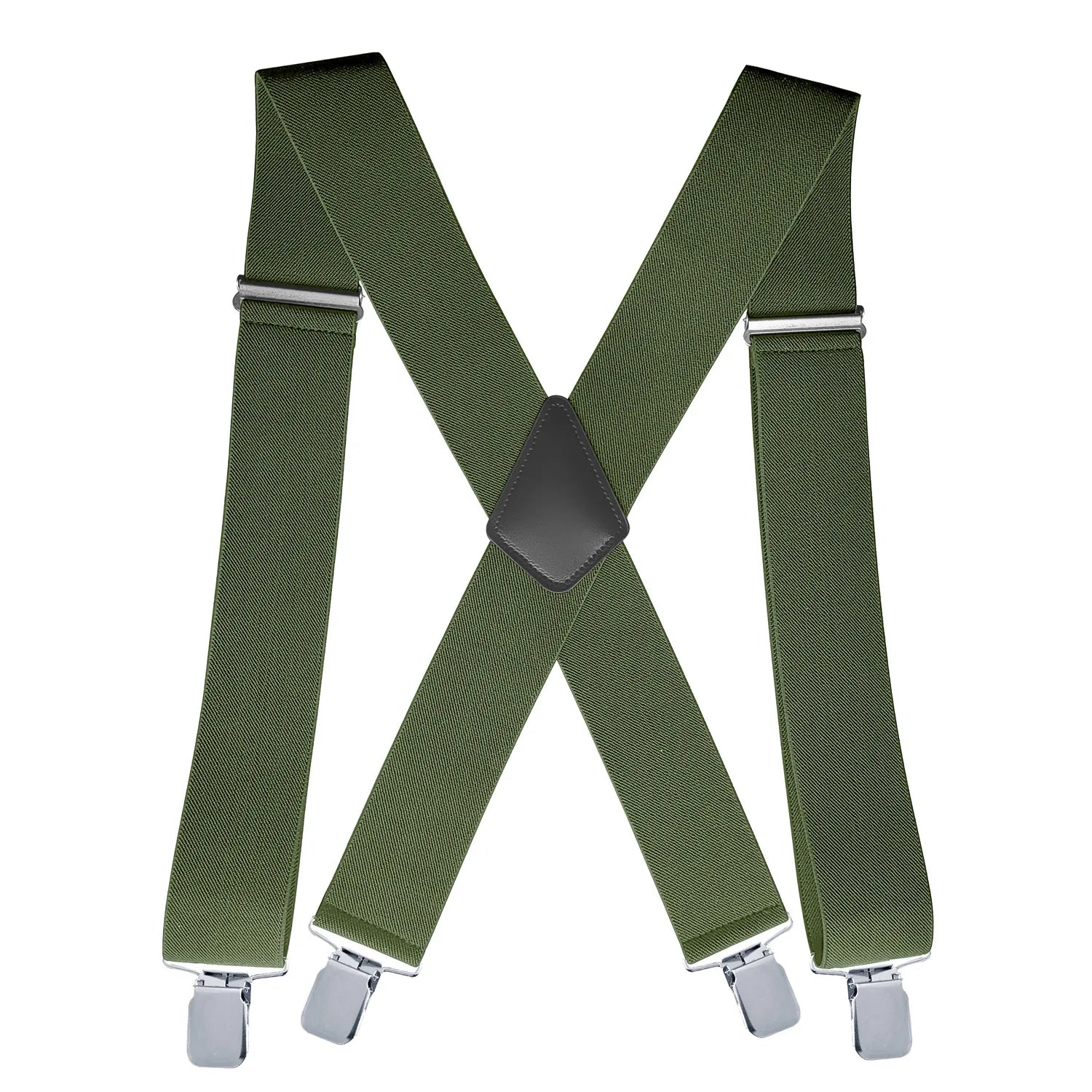 Mens Suspenders with Wide Reinforced Straps and Heavy-Duty Metal Clips, Adjustable Y-Back