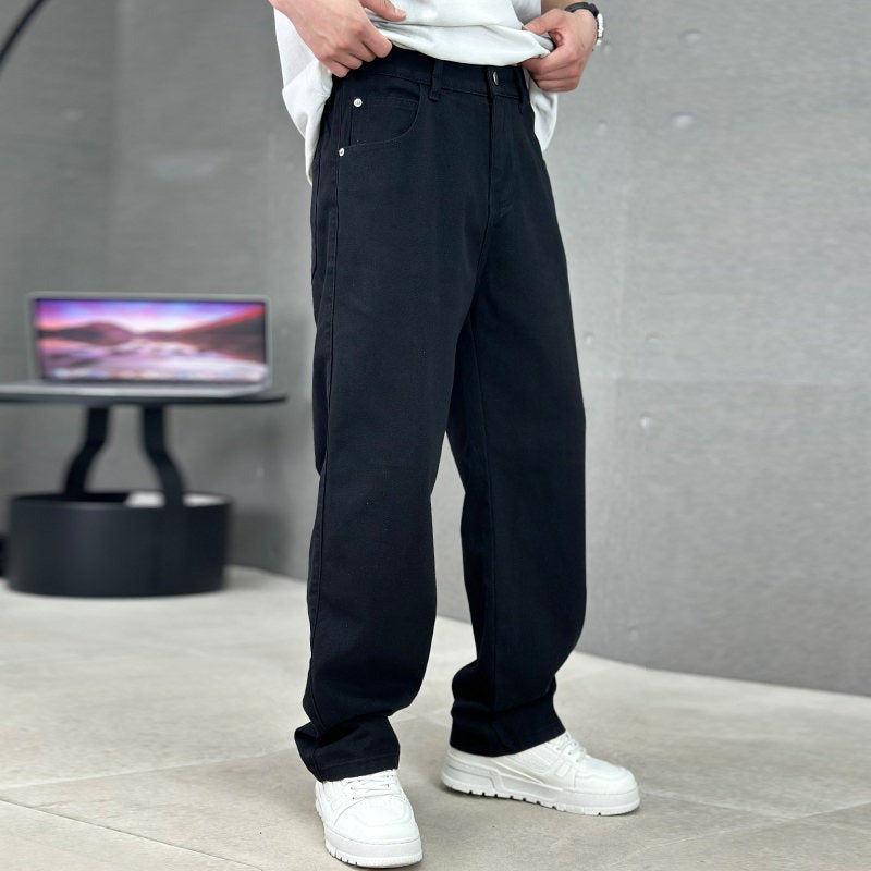 Men's Relaxed Fit Baggy Jeans with Wide Leg Cut for Casual Wear