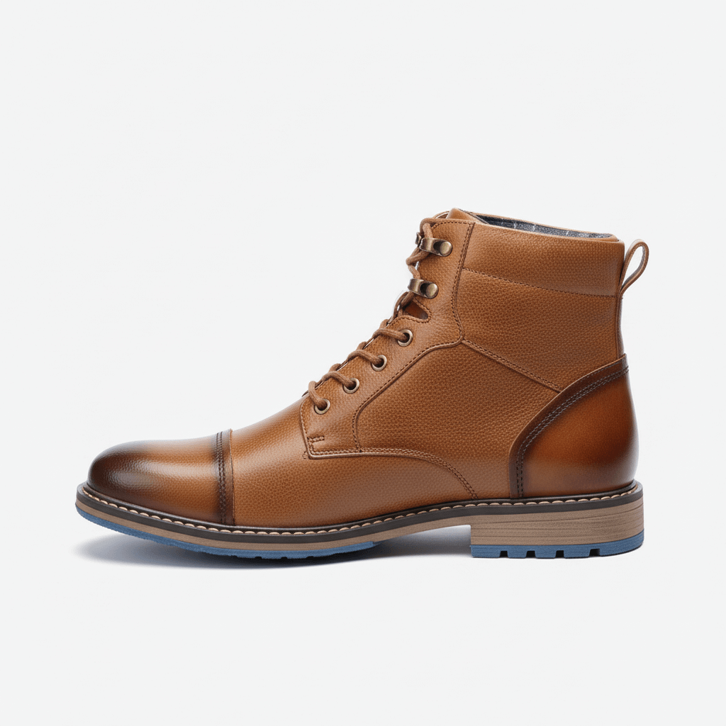 Men’s Leather Outdoor Boots – Durable Lace-Up with Rugged Sole-Men's Leather Boots