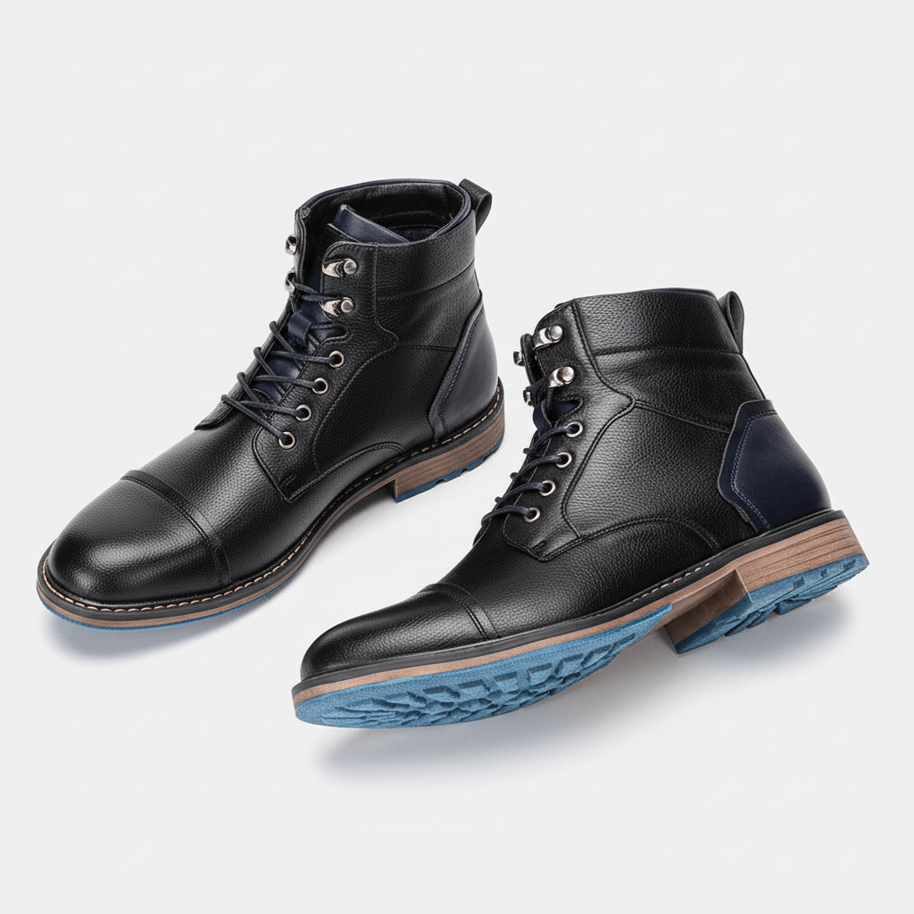 Men’s Leather Outdoor Boots – Durable Lace-Up with Rugged Sole-Men's Leather Boots