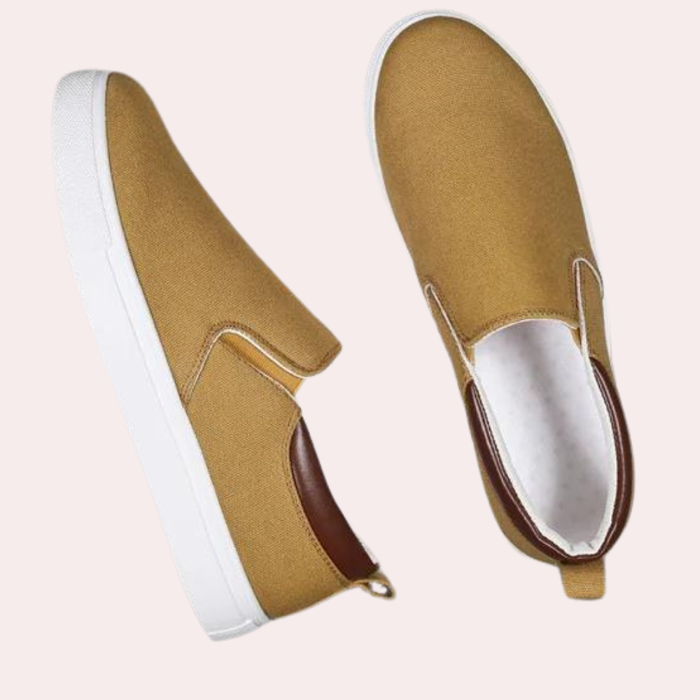 Men's Slip-On Loafers with Elastic Side Panels and Breathable Upper, Lightweight Casual Shoes