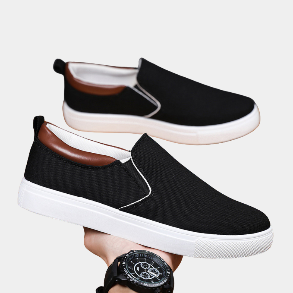 Men's Slip-On Loafers with Elastic Side Panels and Breathable Upper, Lightweight Casual Shoes