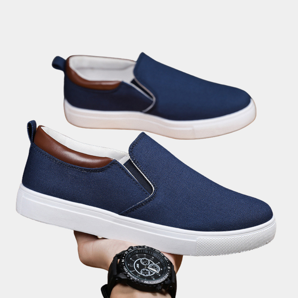 Men's Slip-On Loafers with Elastic Side Panels and Breathable Upper, Lightweight Casual Shoes