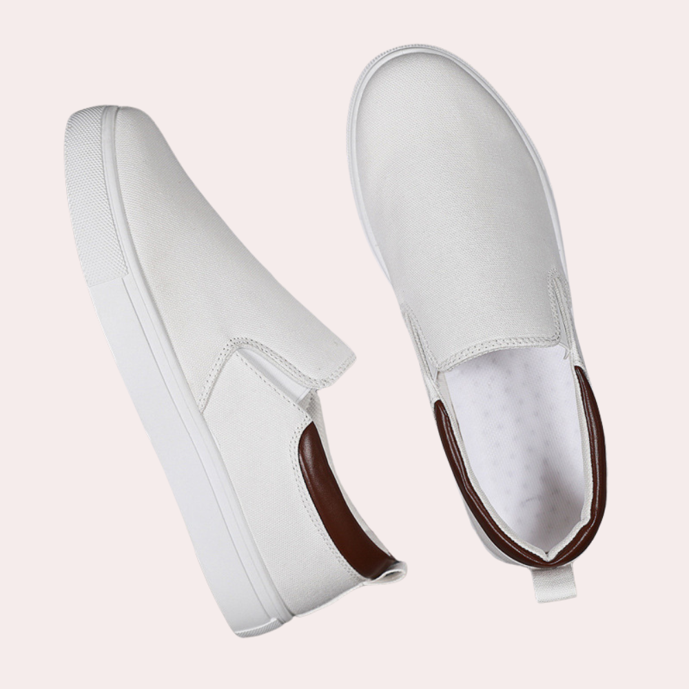Men's Slip-On Loafers with Elastic Side Panels and Breathable Upper, Lightweight Casual Shoes