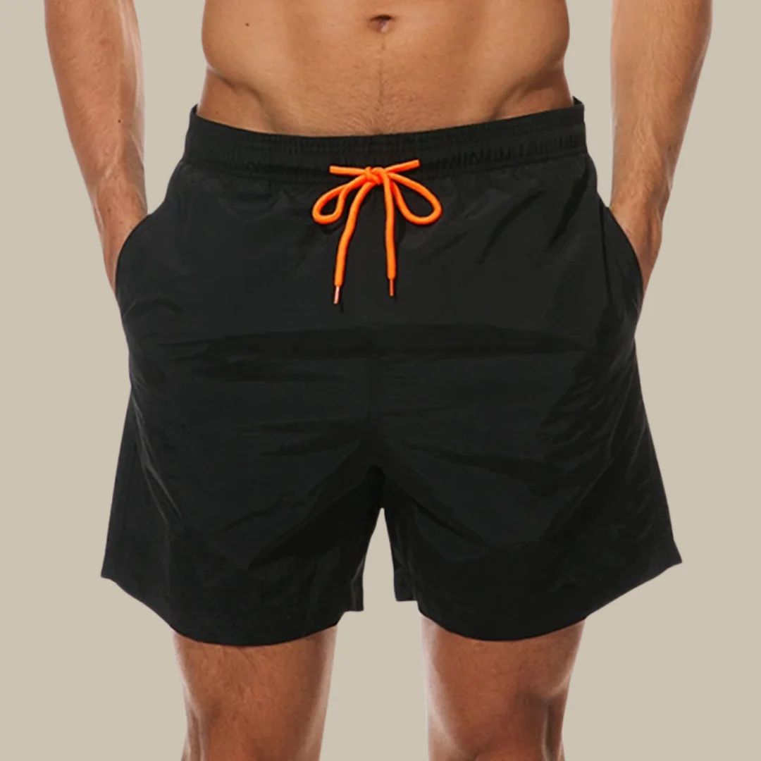 Men's Swim Shorts with Adjustable Drawstring and Side Pockets, Machine Washable