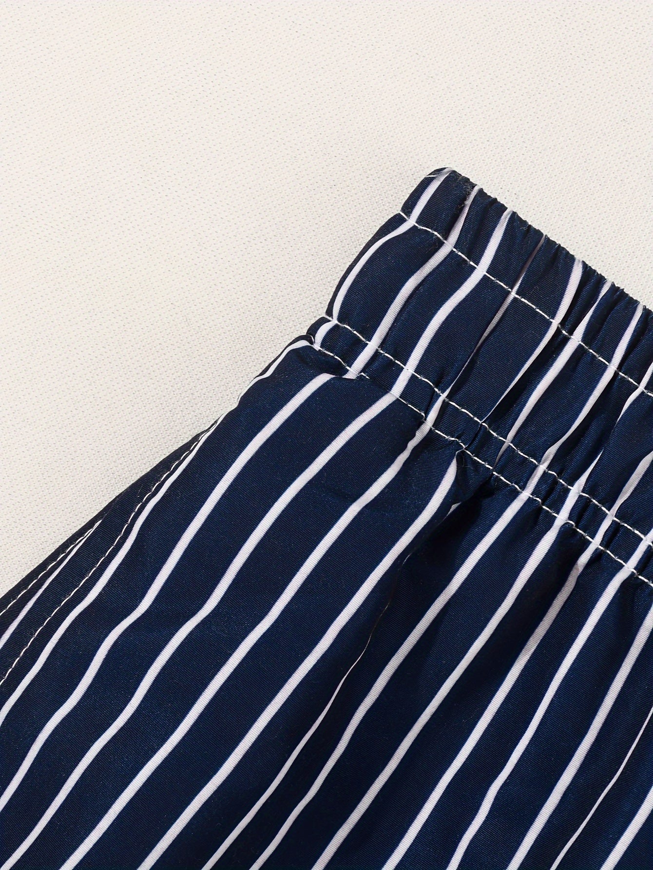 Striped Swim Shorts for Men with Drawstring Waist and Regular Fit, Pool-to-Street