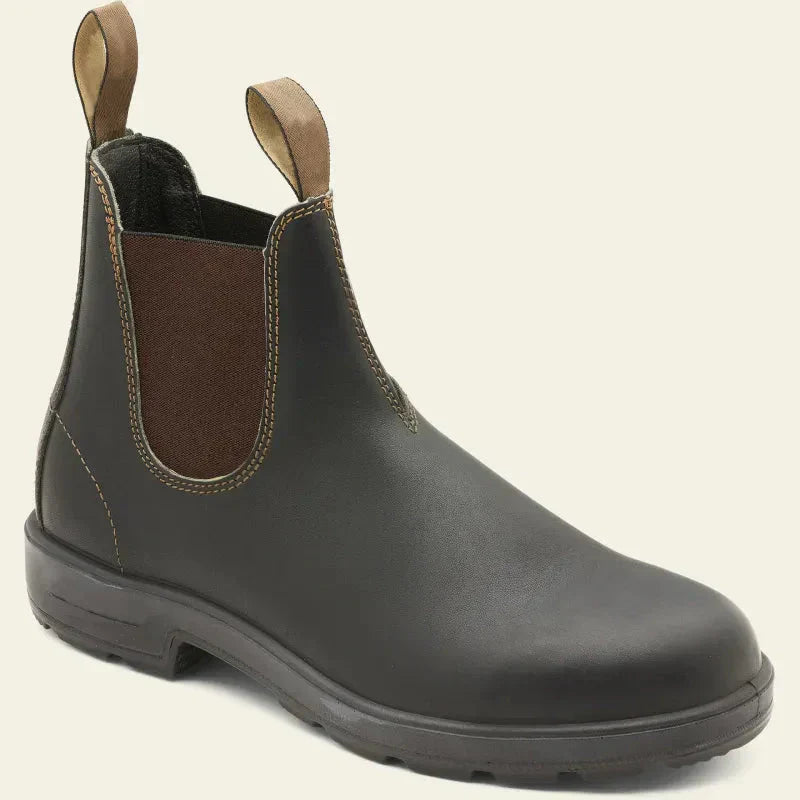 Chelsea Ankle Work Boots for Men with Elastic Slip-On Gussets and Padded Footbed
