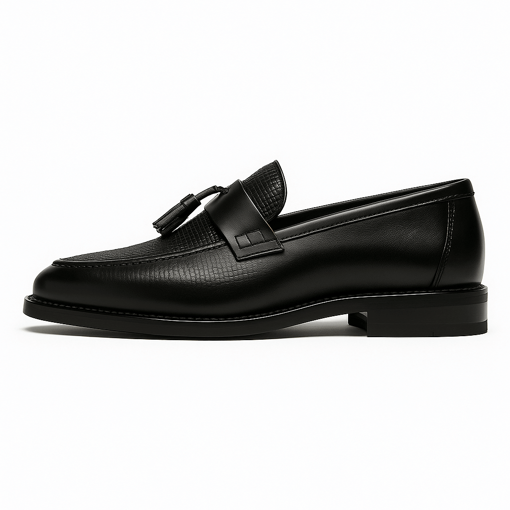 Men's Tassel Loafers with Woven Upper and Supportive Insole, Slip-On Dress Shoe