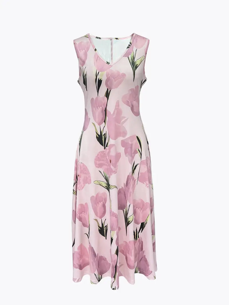 Women's Floral Maxi Dress with Cropped Jacket and Lightweight Breathable Fabric