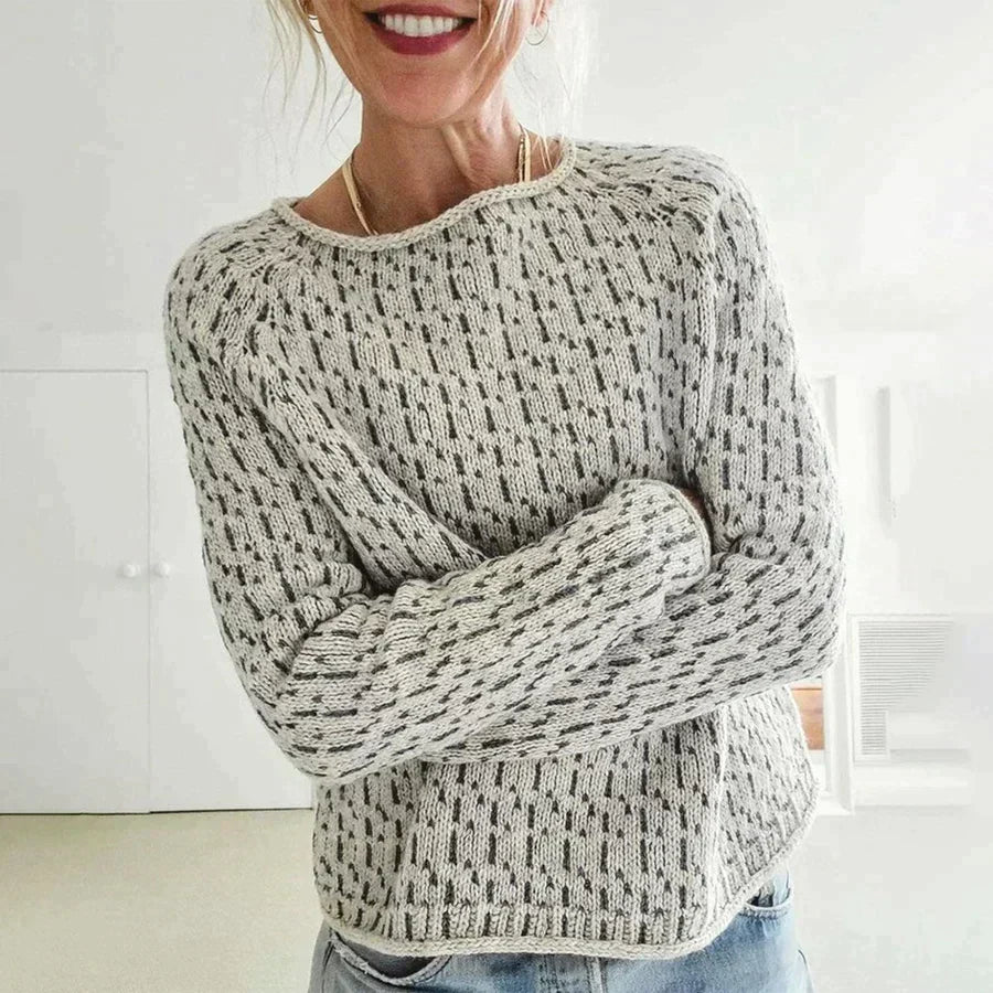 Boat Neck Sweater with Soft Breathable Knit and Relaxed Fit, Machine Washable