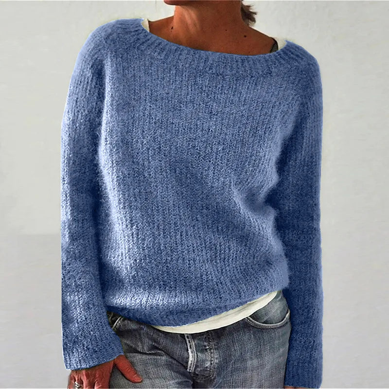 Women's Knit Pullover with Relaxed Fit and Breathable Soft Fabric, Machine Washable