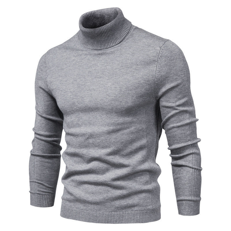 Men's Turtleneck Sweater with Soft Knit Blend and Relaxed Casual Fit, Machine Washable