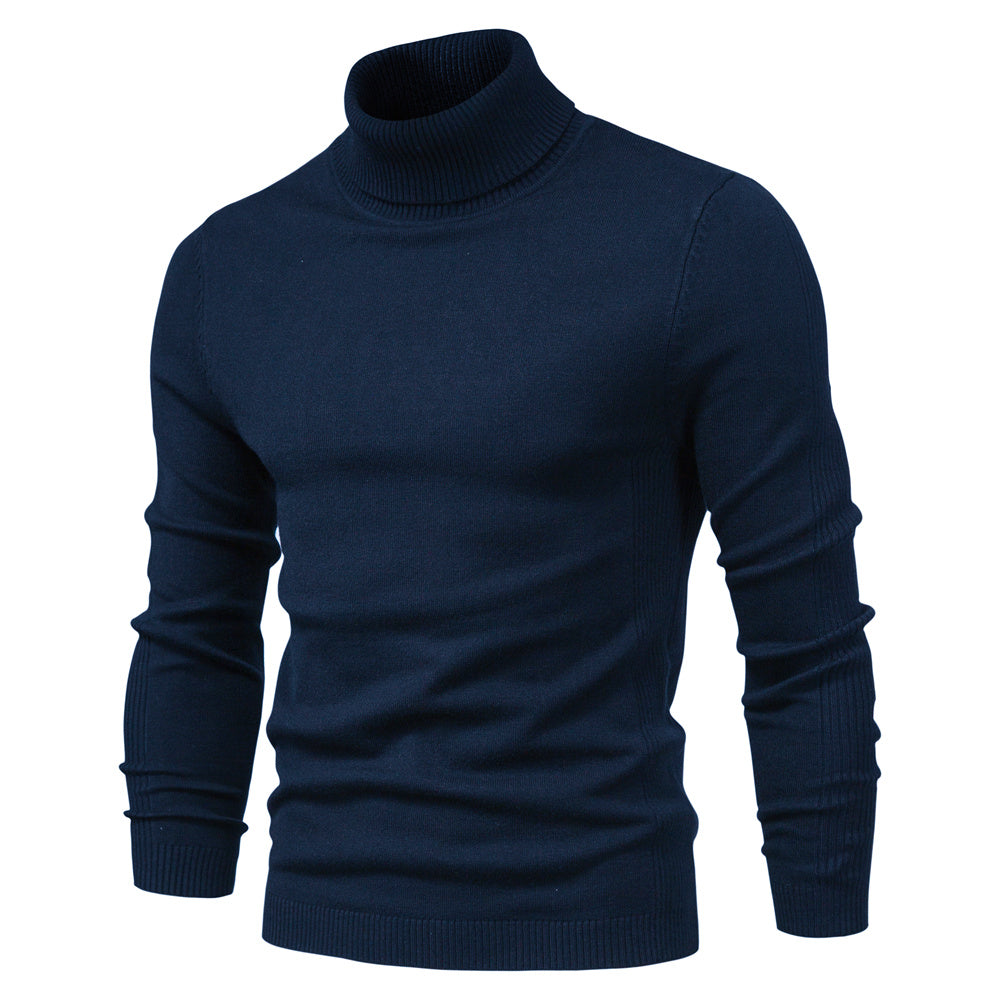 Men's Turtleneck Sweater with Soft Knit Blend and Relaxed Casual Fit, Machine Washable
