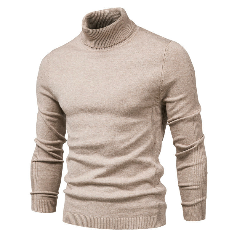 Men's Turtleneck Sweater with Soft Knit Blend and Relaxed Casual Fit, Machine Washable