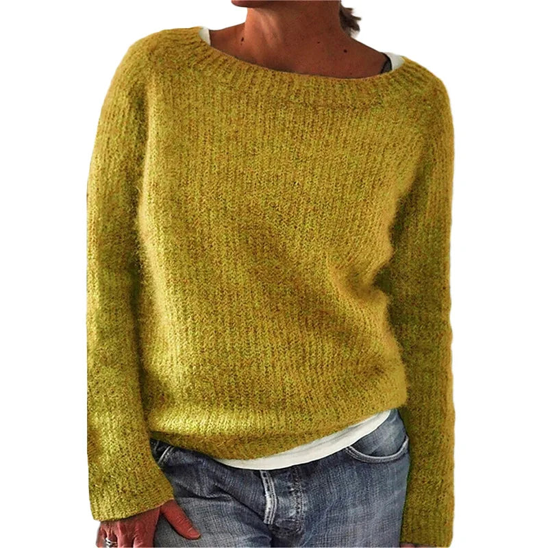 Women's Knit Pullover with Relaxed Fit and Breathable Soft Fabric, Machine Washable