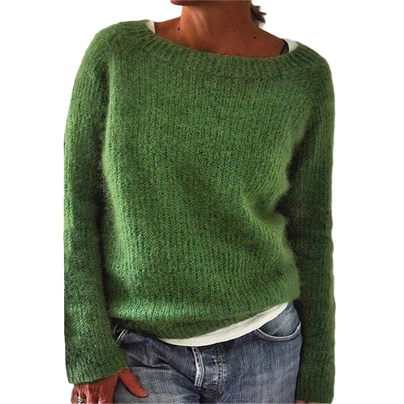 Women's Knit Pullover with Relaxed Fit and Breathable Soft Fabric, Machine Washable
