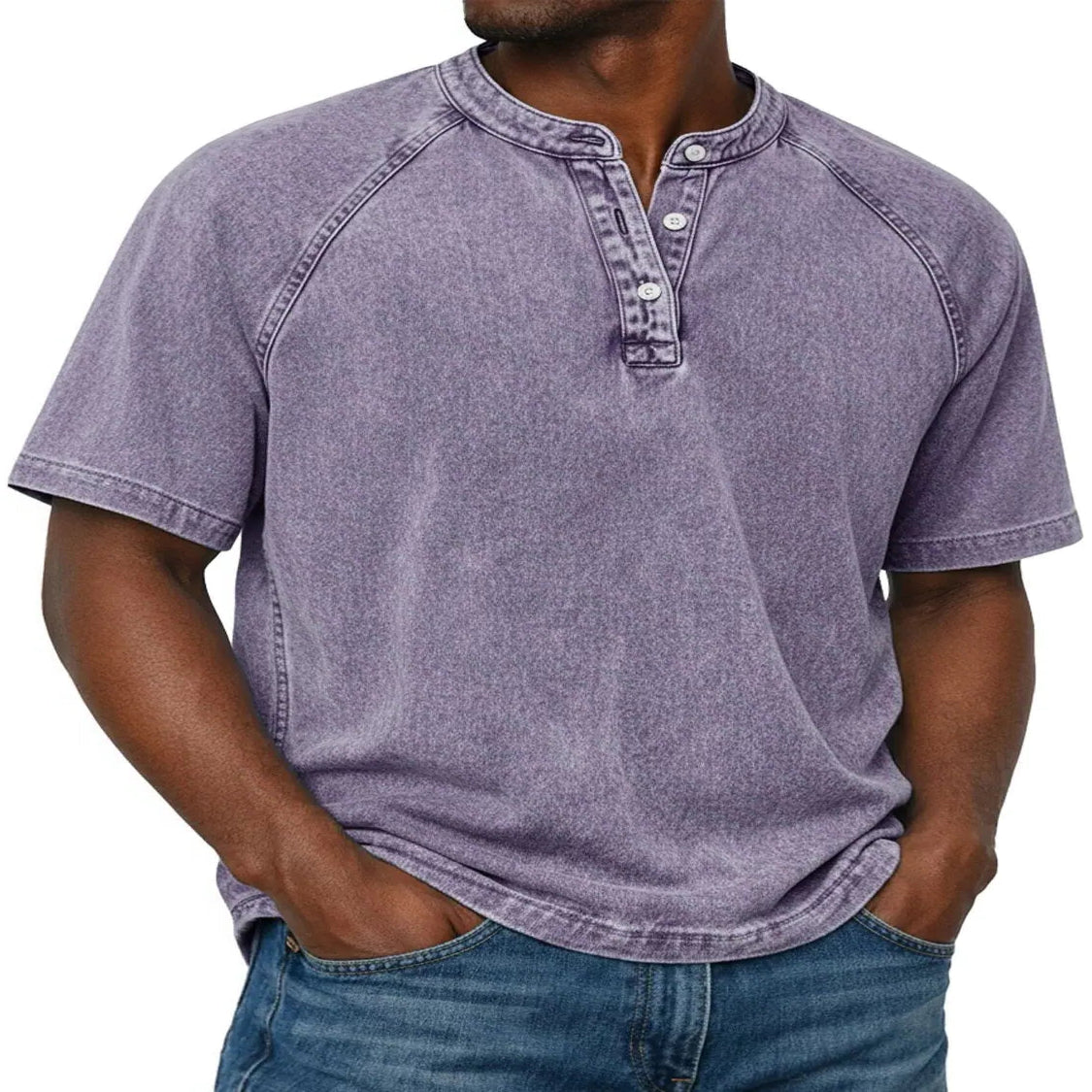 Cotton Button Shirt with Vintage Design and Full Front Closure