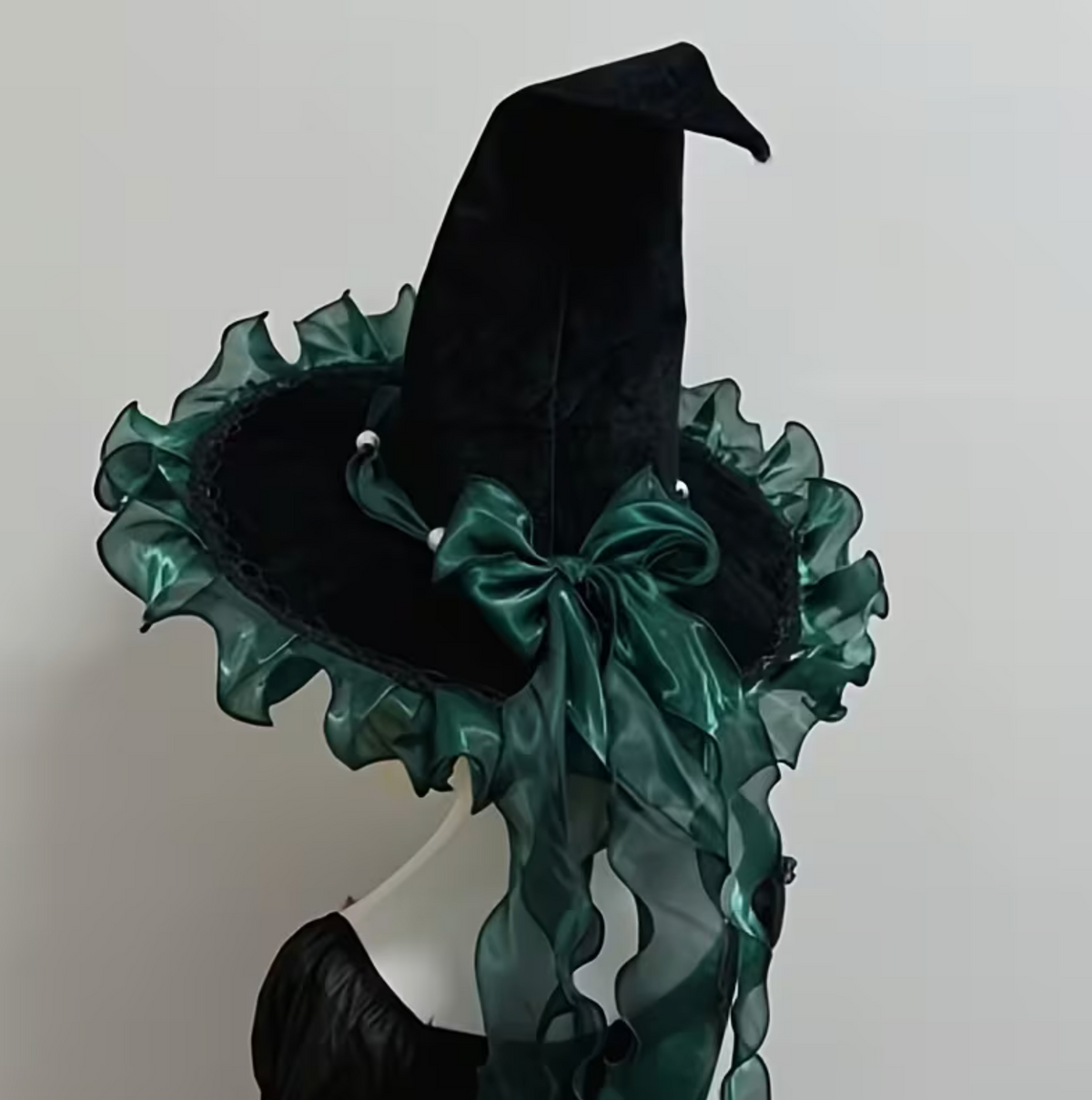 Pointed Woven Costume Hat with Decorative Bow, Six Color Options