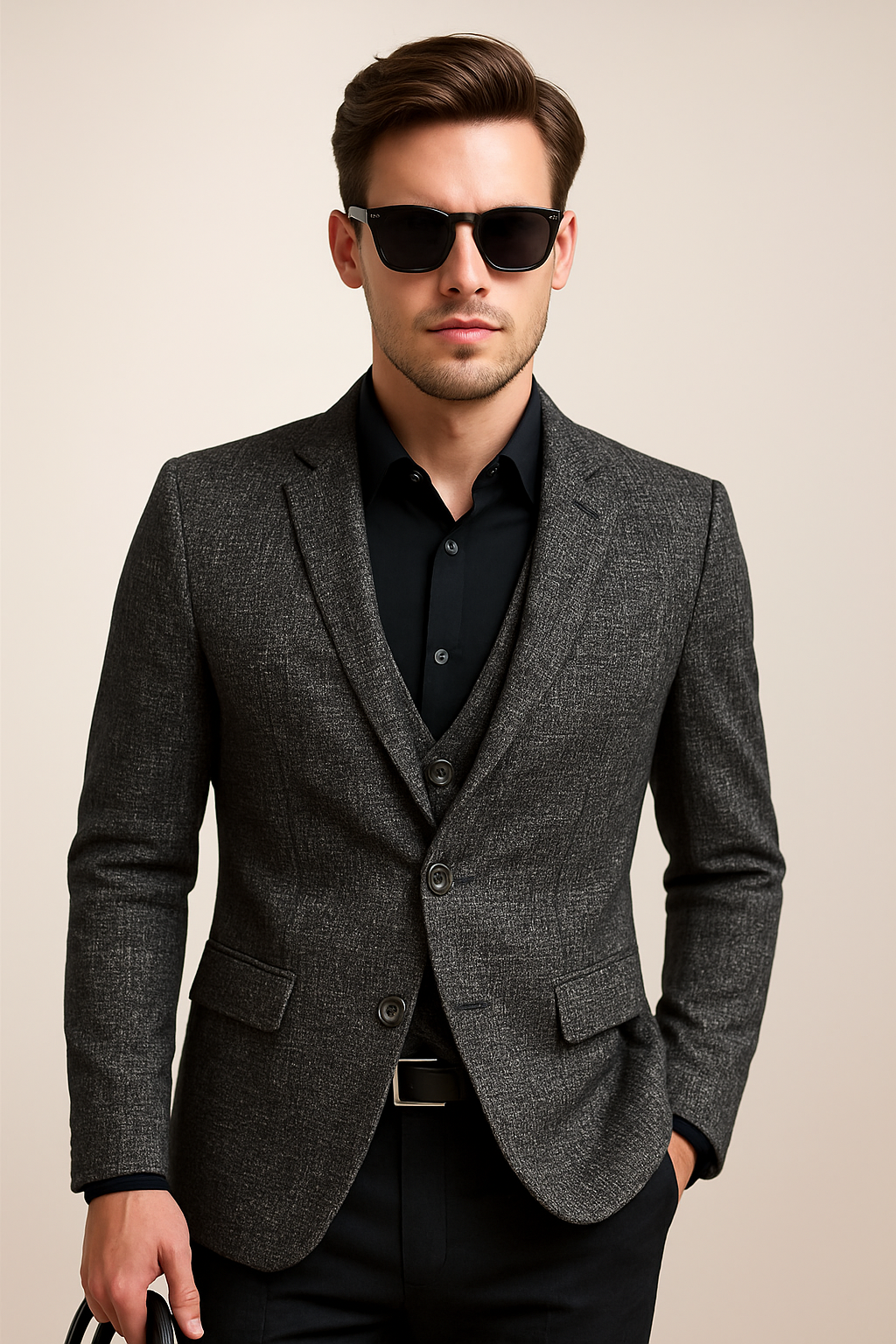 Men's Slim Fit Blazer with No-Iron Finish and Travel-Friendly Design, Smart Casual