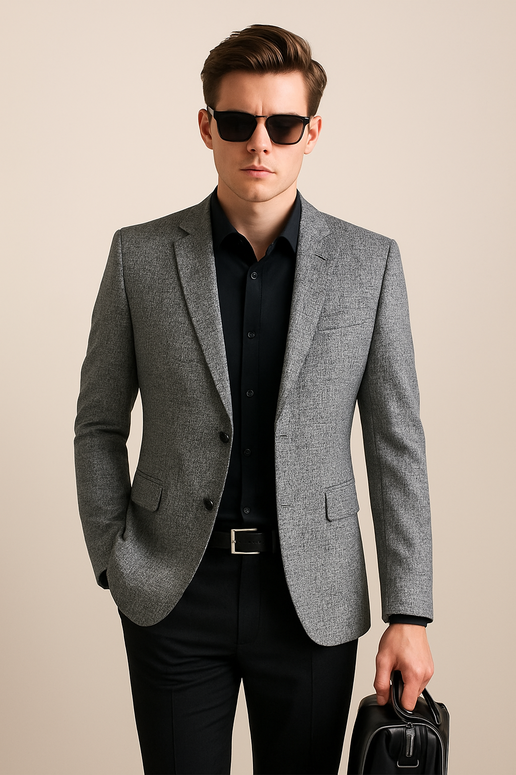 Men's Slim Fit Blazer with No-Iron Finish and Travel-Friendly Design, Smart Casual