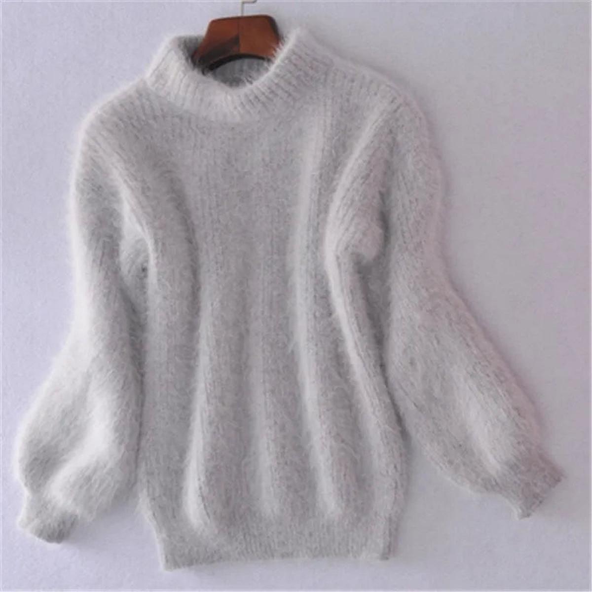 Women's High Neck Sweater with Soft Knit and Relaxed Fit, Long Sleeve