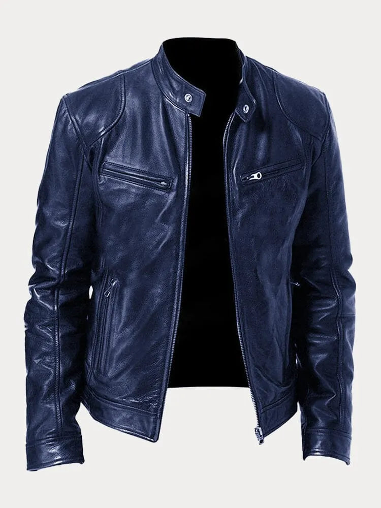 Men's Zip-Up Jacket with Tailored Fit and Two Front Pockets, Midweight Fabric Blend