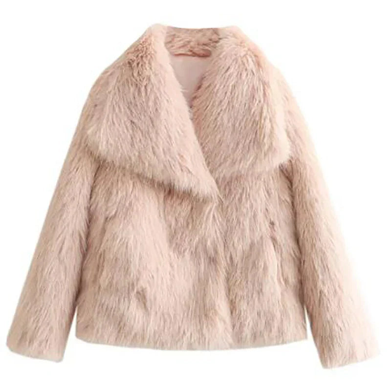 Faux Fur Jacket with Relaxed Fit and Hip-Skimming Length, Smooth Lining