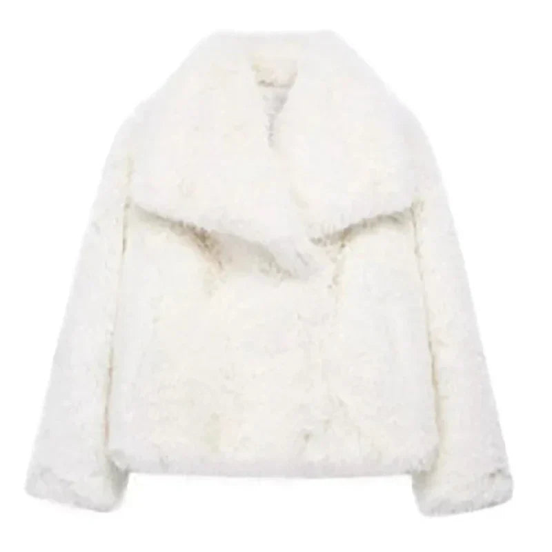 Faux Fur Jacket with Relaxed Fit and Hip-Skimming Length, Smooth Lining