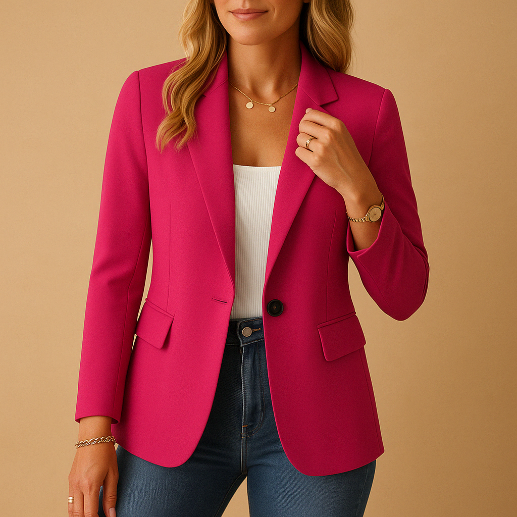Tailored Women's Blazer with Stretch Comfort and Versatile Styling, All-Season