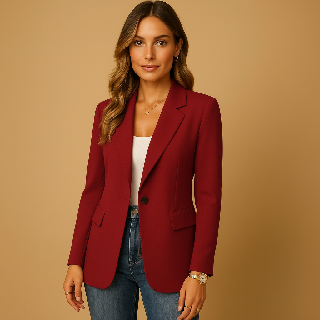 Tailored Women's Blazer with Stretch Comfort and Versatile Styling, All-Season