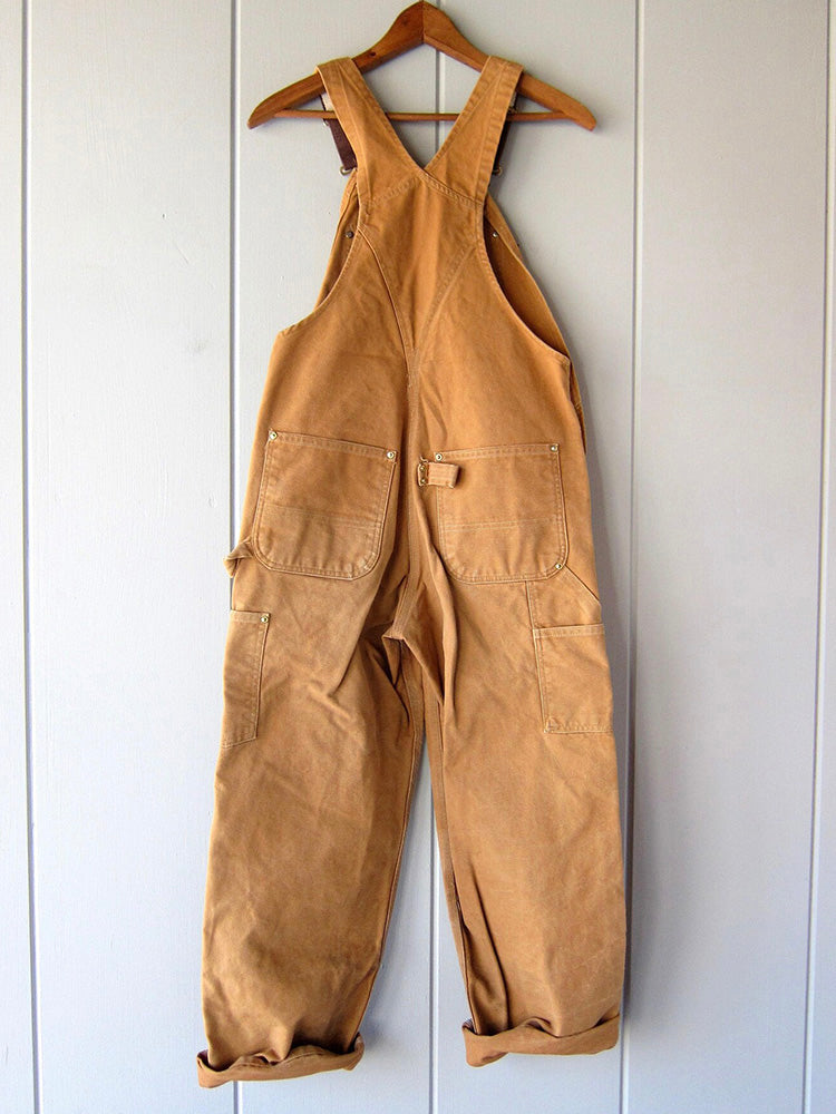 Dungaree Jumpsuit for Women with Adjustable Straps and Multiple Pockets, Relaxed Fit