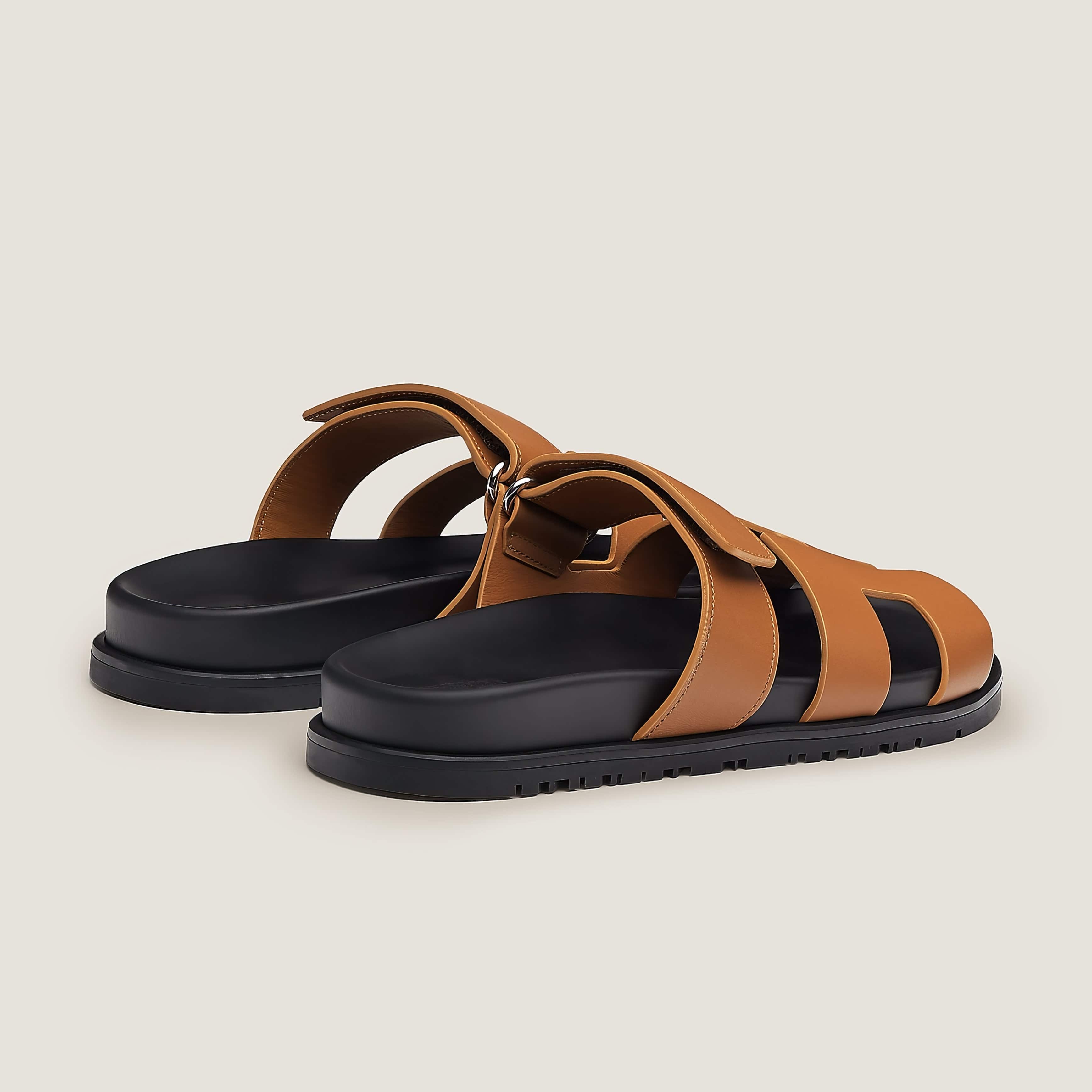 Women's Slip-On Sandals with Broad Straps and Flat Sole, Minimalist Casual