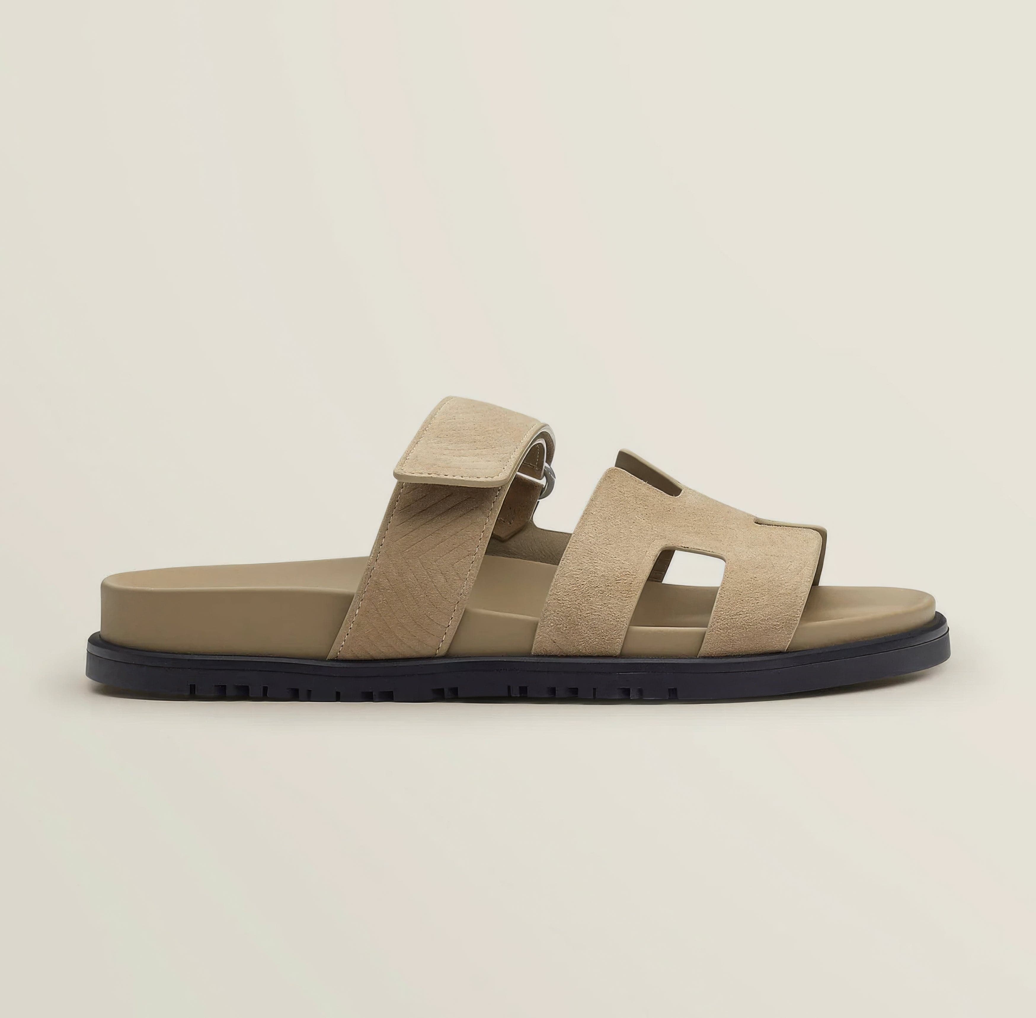 Women's Slip-On Sandals with Broad Straps and Flat Sole, Minimalist Casual