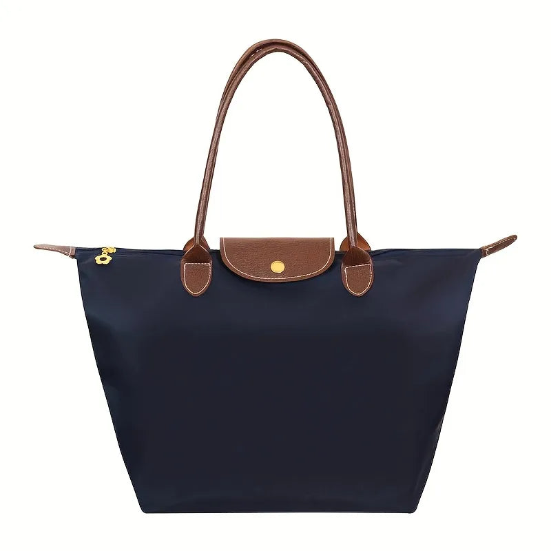 Structured Shoulder Bag with Organized Interior and Dust Bag, Day-to-Night