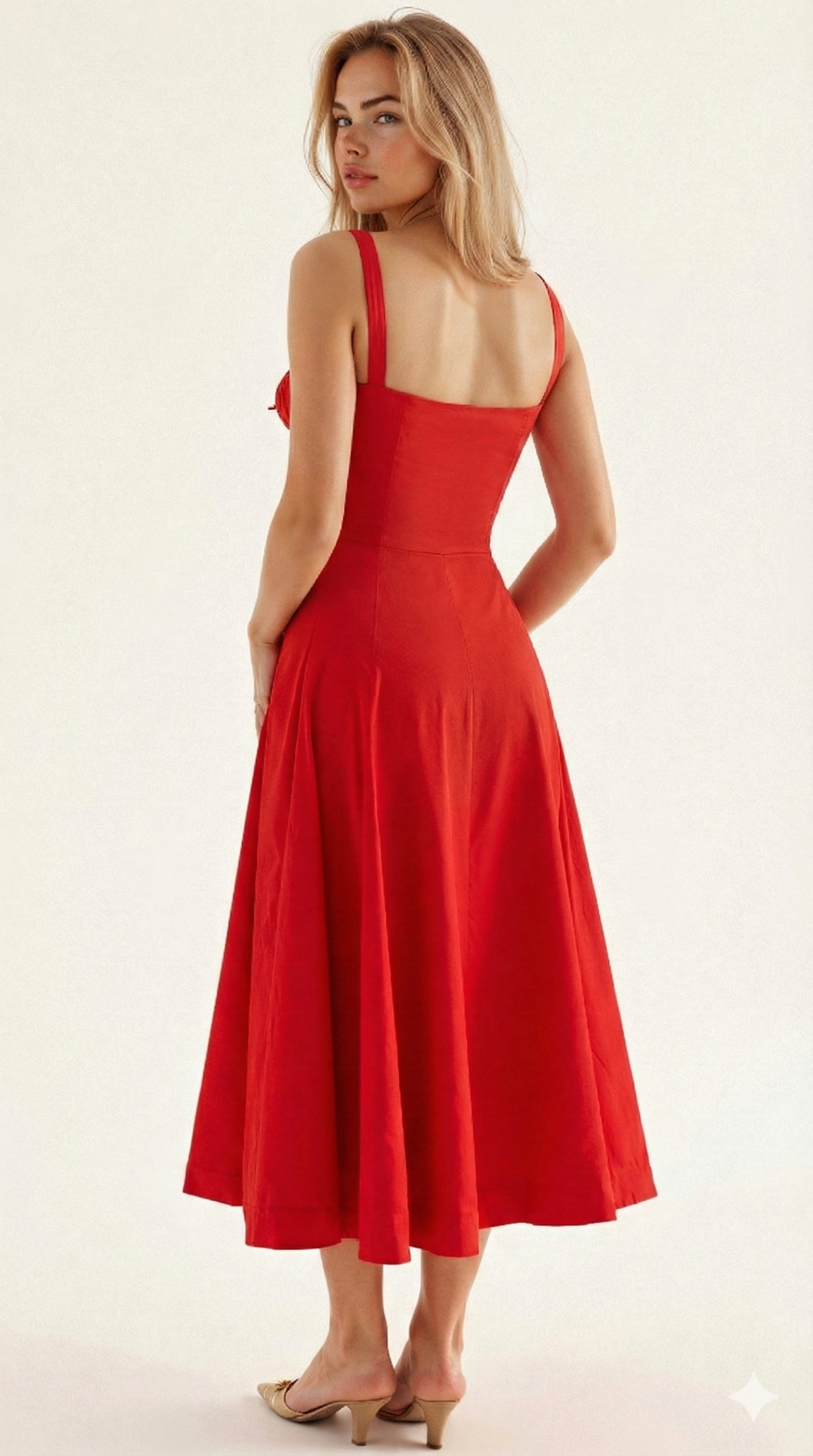 Women's Summer Midi Dress with Side Split and Breathable Fabric, Relaxed Mid-Calf Fit