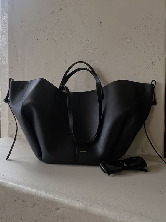 Structured Large Tote Bag with Shoulder Handles for Laptops and Work Essentials
