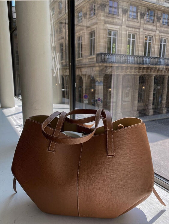 Structured Large Tote Bag with Shoulder Handles for Laptops and Work Essentials