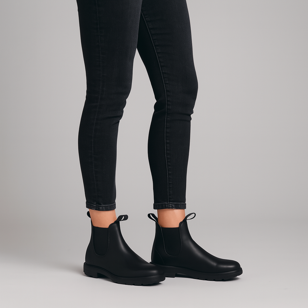 Chelsea Boots for Women with Elastic Side Panels and Cushioned Insole, Rubber Grip Outsole