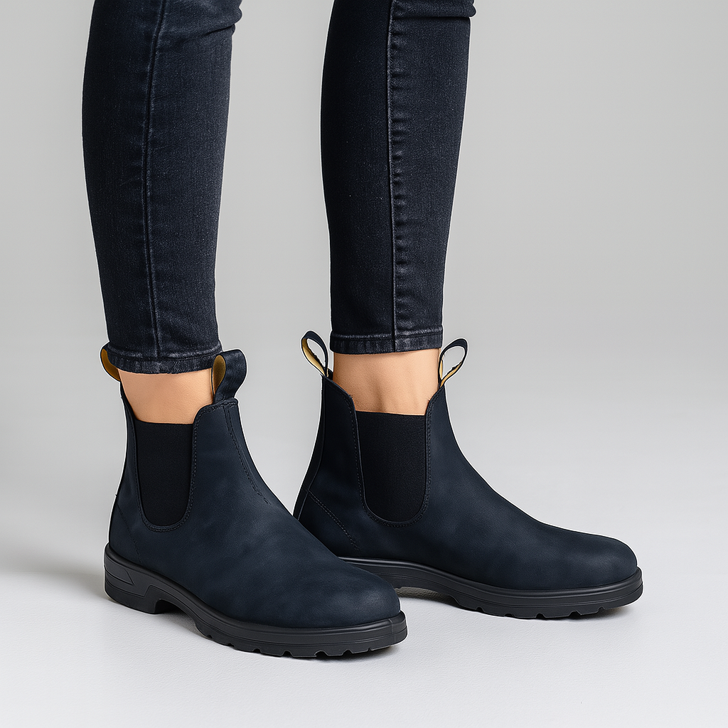 Chelsea Boots for Women with Elastic Side Panels and Cushioned Insole, Rubber Grip Outsole