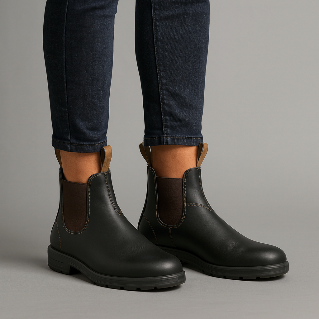 Chelsea Boots for Women with Elastic Side Panels and Cushioned Insole, Rubber Grip Outsole