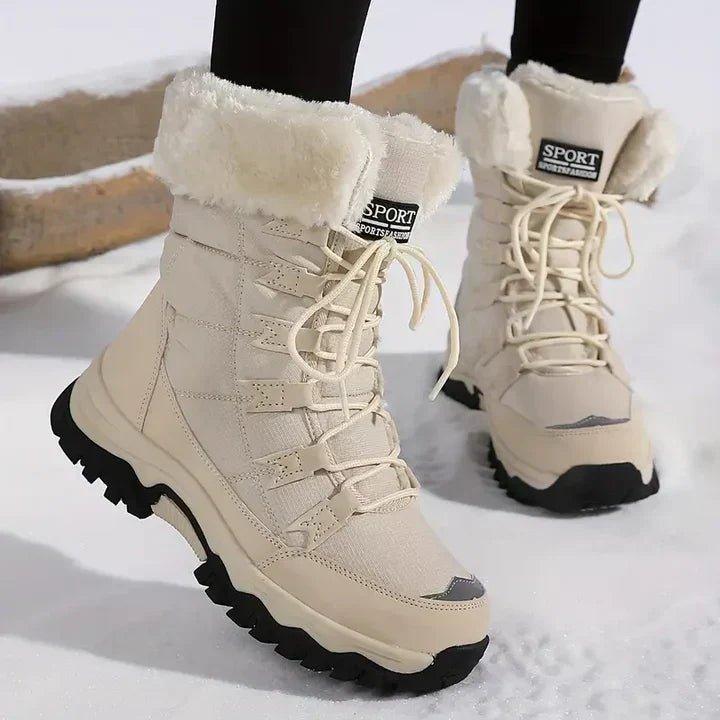 Waterproof Winter Boots with Faux Fur Lining and Removable Insole, Non-Slip Outsole