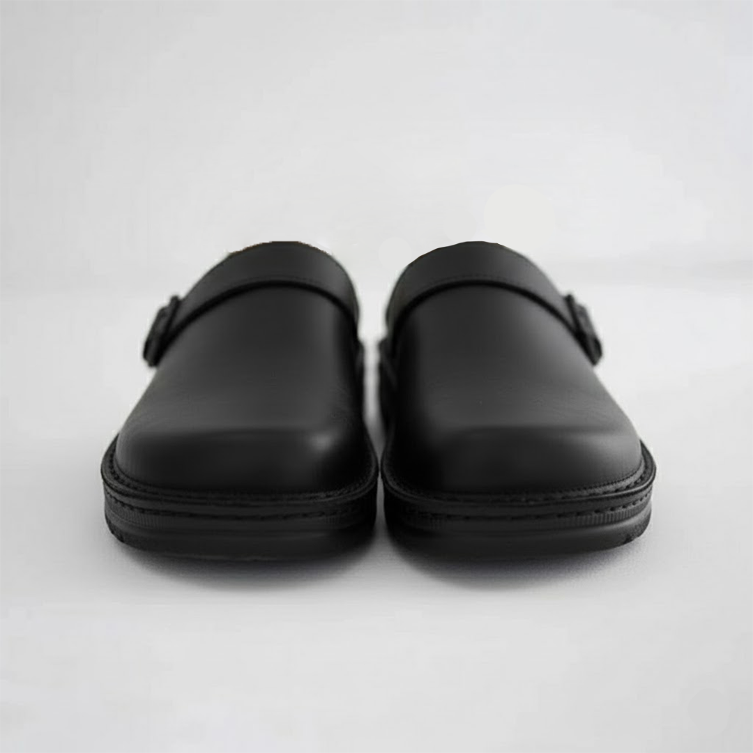 Men's Orthopaedic Clogs with Breathable Leather and Slip-On Design, Cushioned Insole