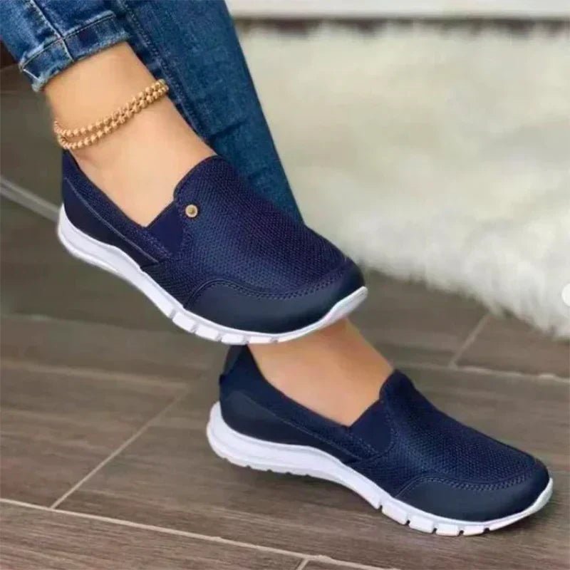 Orthopedic Slip-On Shoes with Extra Wide Fit and Contoured Insole, Breathable Upper
