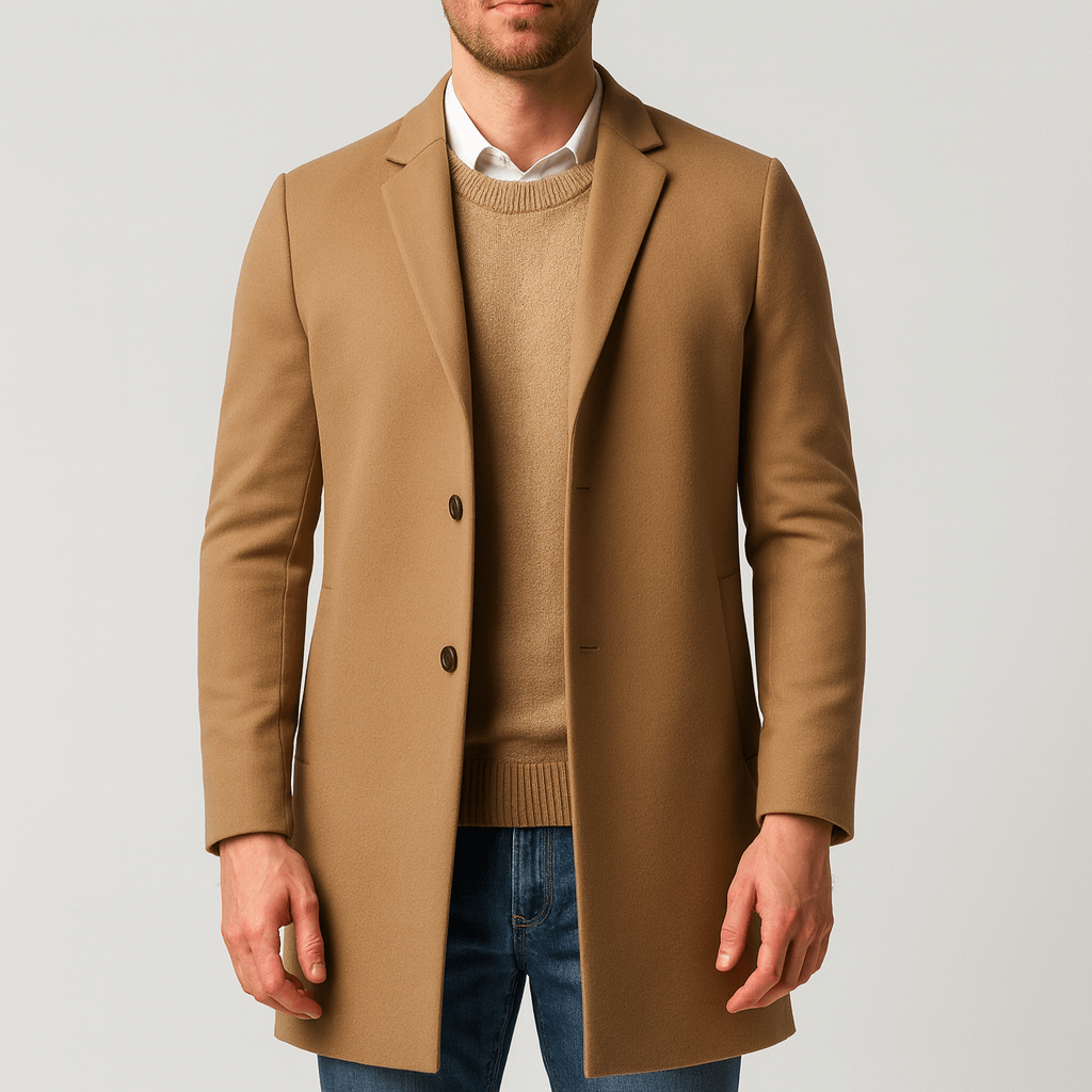 Luminovi | Tailored Trench Coat with Hidden Buttons