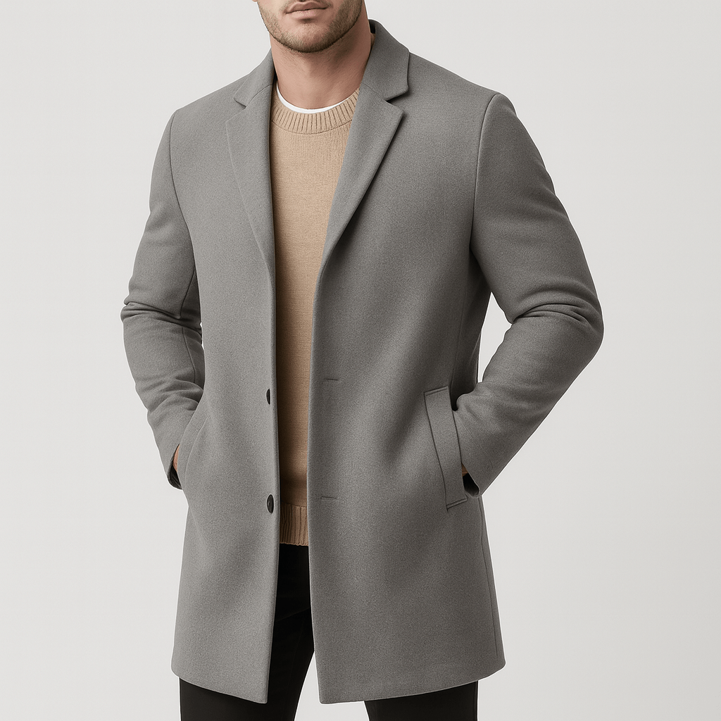 Luminovi | Tailored Trench Coat with Hidden Buttons