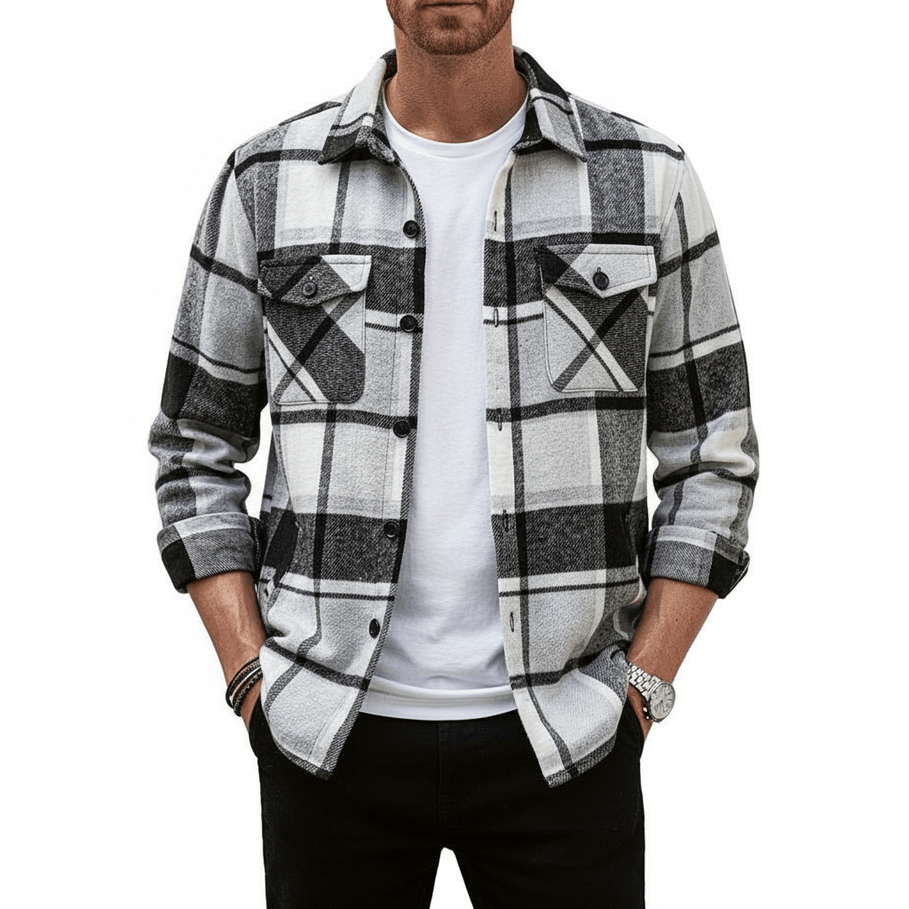 Luminovi | Checkered Button Jacket