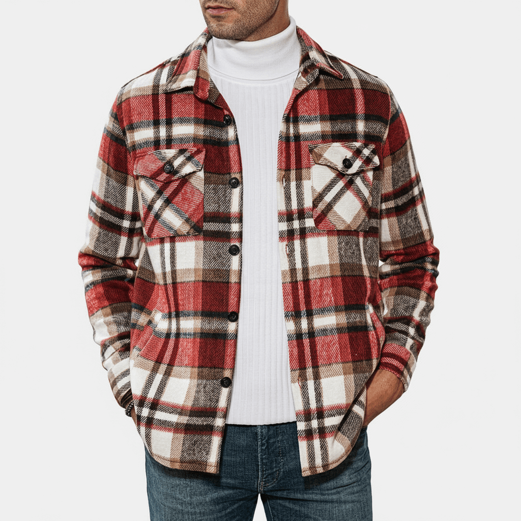 Luminovi | Checkered Button Jacket