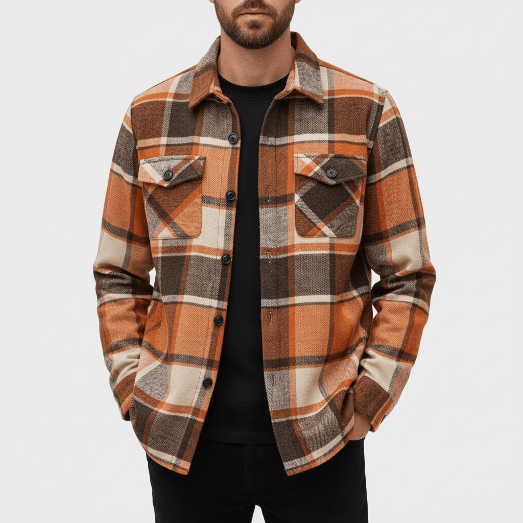 Luminovi | Checkered Button Jacket